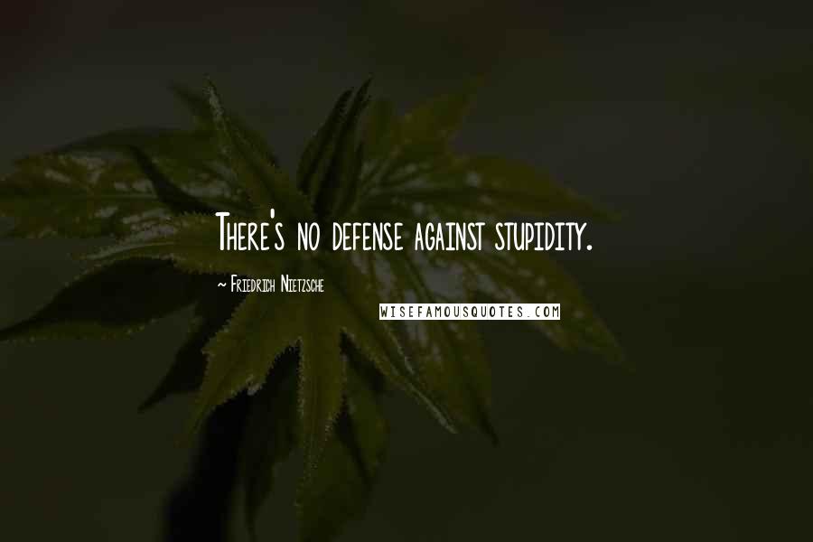 Friedrich Nietzsche Quotes: There's no defense against stupidity.