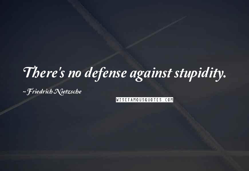 Friedrich Nietzsche Quotes: There's no defense against stupidity.