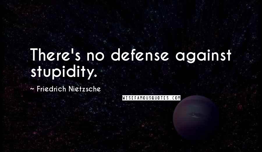 Friedrich Nietzsche Quotes: There's no defense against stupidity.