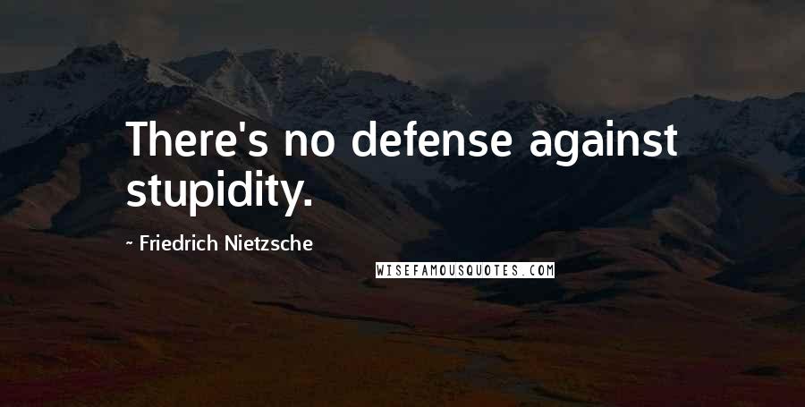 Friedrich Nietzsche Quotes: There's no defense against stupidity.