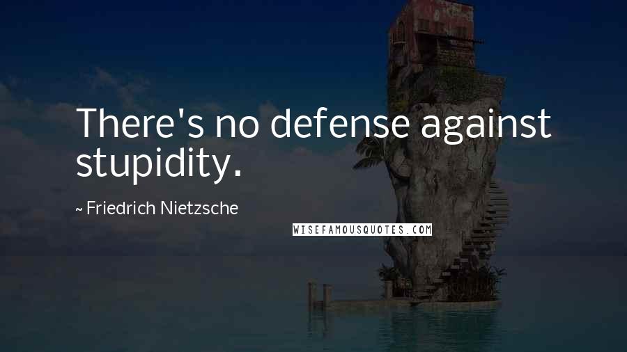 Friedrich Nietzsche Quotes: There's no defense against stupidity.