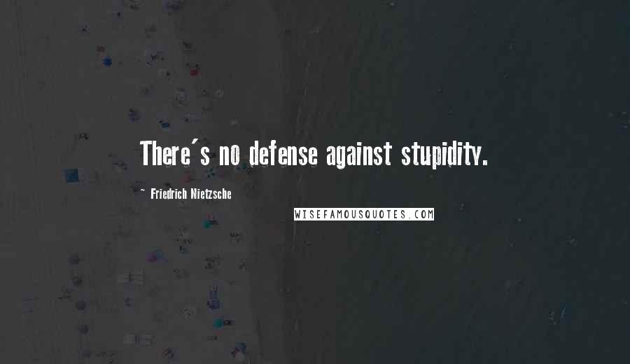 Friedrich Nietzsche Quotes: There's no defense against stupidity.