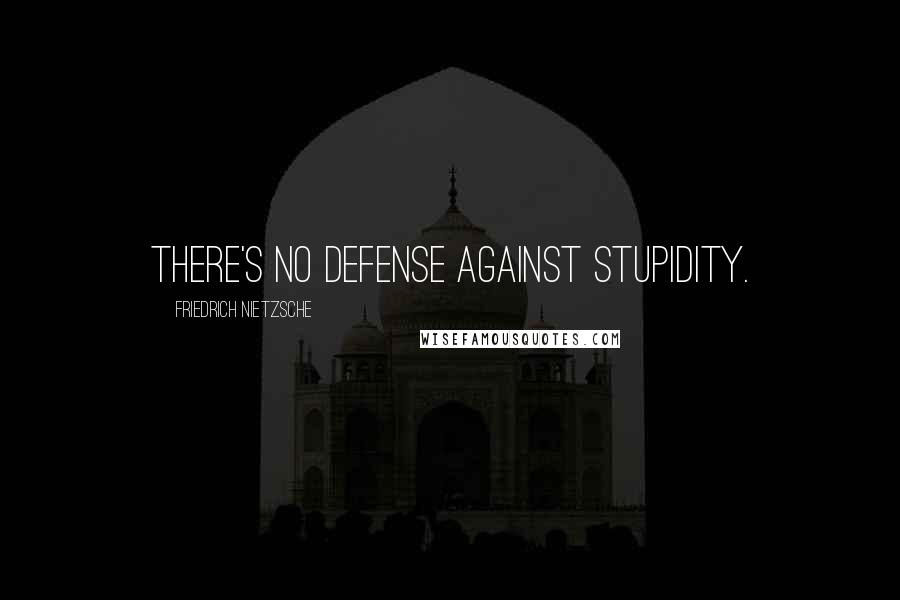 Friedrich Nietzsche Quotes: There's no defense against stupidity.