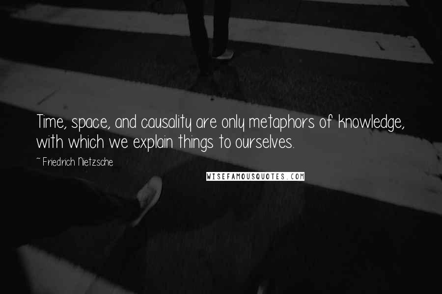 Friedrich Nietzsche Quotes: Time, space, and causality are only metaphors of knowledge, with which we explain things to ourselves.