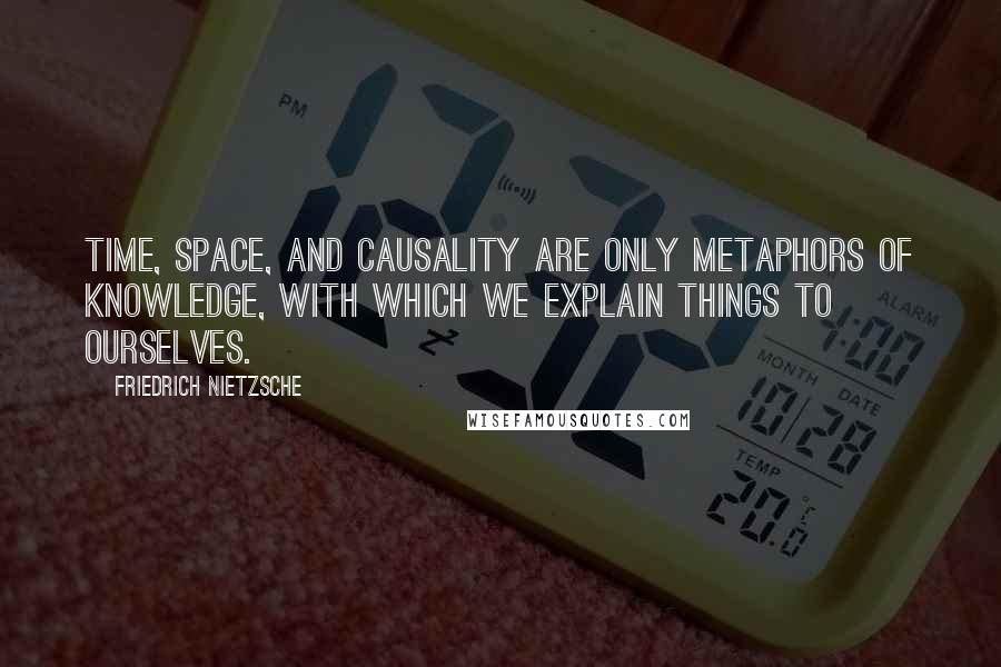 Friedrich Nietzsche Quotes: Time, space, and causality are only metaphors of knowledge, with which we explain things to ourselves.