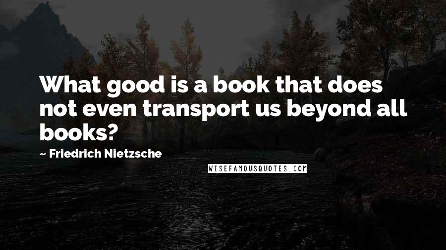 Friedrich Nietzsche Quotes: What good is a book that does not even transport us beyond all books?