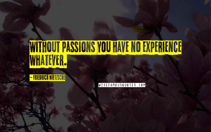 Friedrich Nietzsche Quotes: Without passions you have no experience whatever.