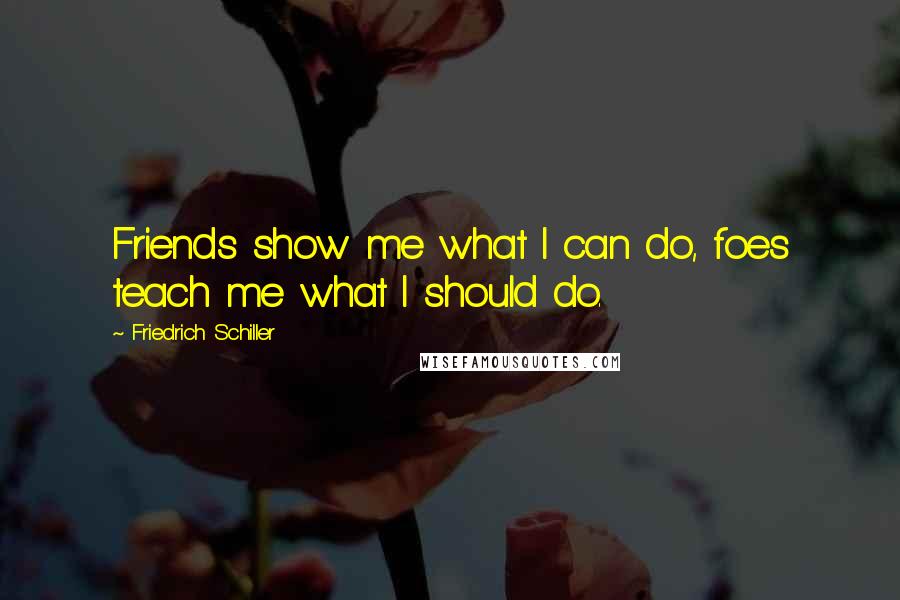 Friedrich Schiller Quotes: Friends show me what I can do, foes teach me what I should do.