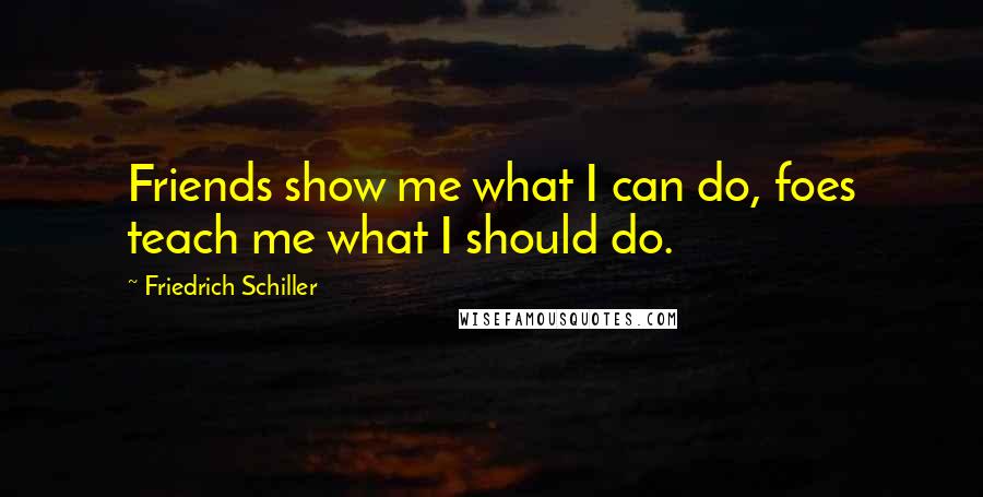 Friedrich Schiller Quotes: Friends show me what I can do, foes teach me what I should do.