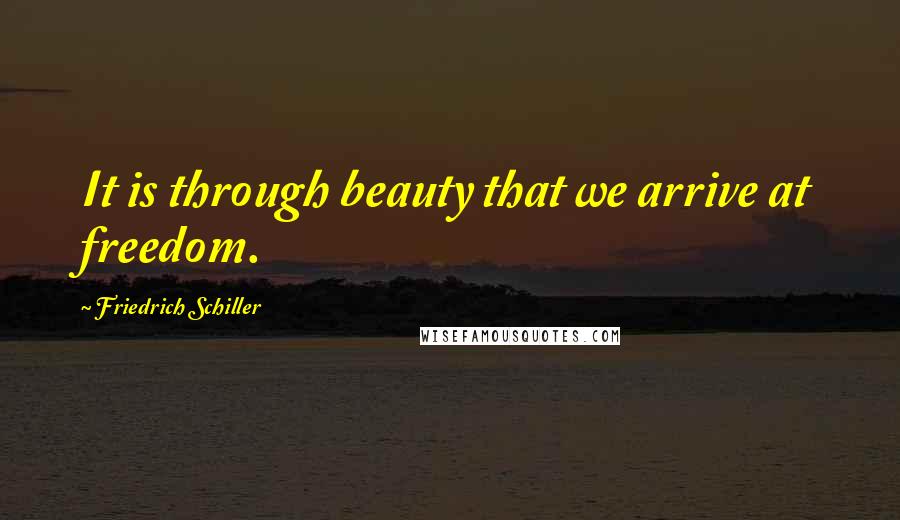 Friedrich Schiller Quotes: It is through beauty that we arrive at freedom.