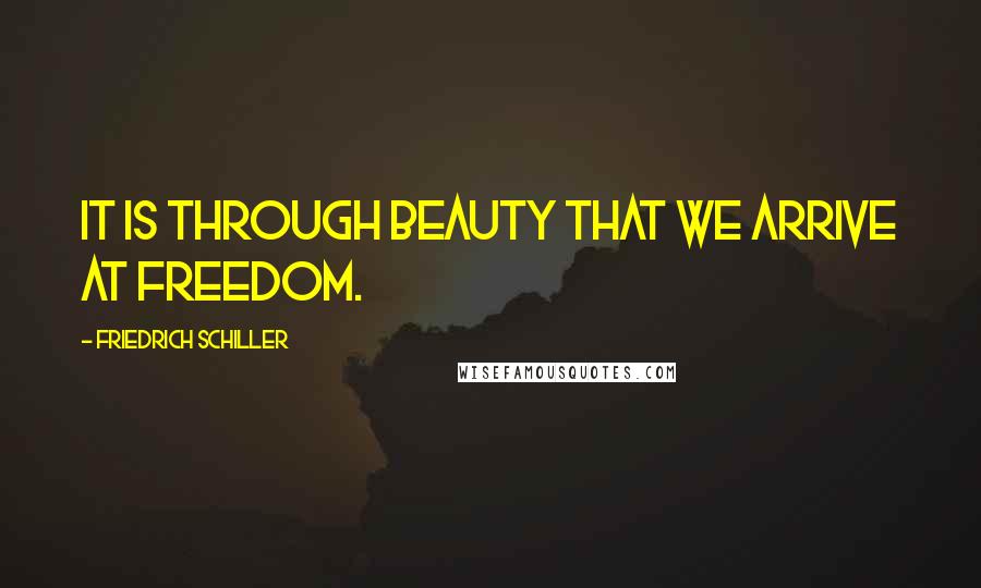 Friedrich Schiller Quotes: It is through beauty that we arrive at freedom.