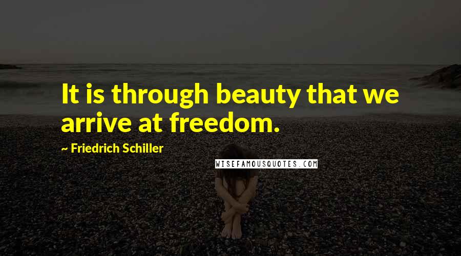 Friedrich Schiller Quotes: It is through beauty that we arrive at freedom.