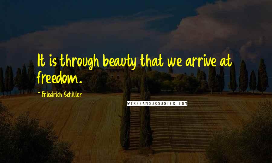 Friedrich Schiller Quotes: It is through beauty that we arrive at freedom.