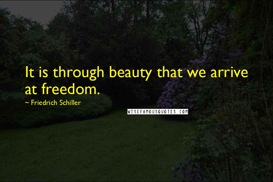 Friedrich Schiller Quotes: It is through beauty that we arrive at freedom.