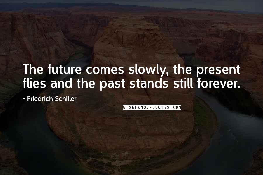 Friedrich Schiller Quotes: The future comes slowly, the present flies and the past stands still forever.