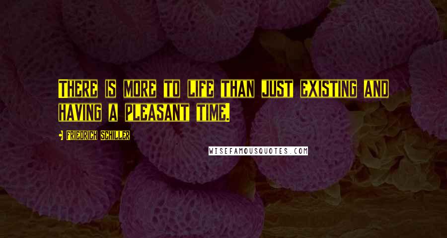 Friedrich Schiller Quotes: There is more to life than just existing and having a pleasant time.