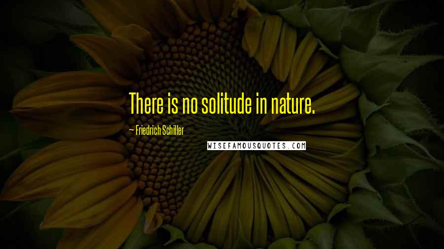 Friedrich Schiller Quotes: There is no solitude in nature.