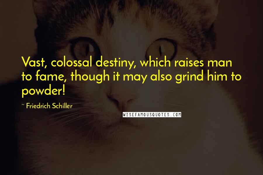 Friedrich Schiller Quotes: Vast, colossal destiny, which raises man to fame, though it may also grind him to powder!
