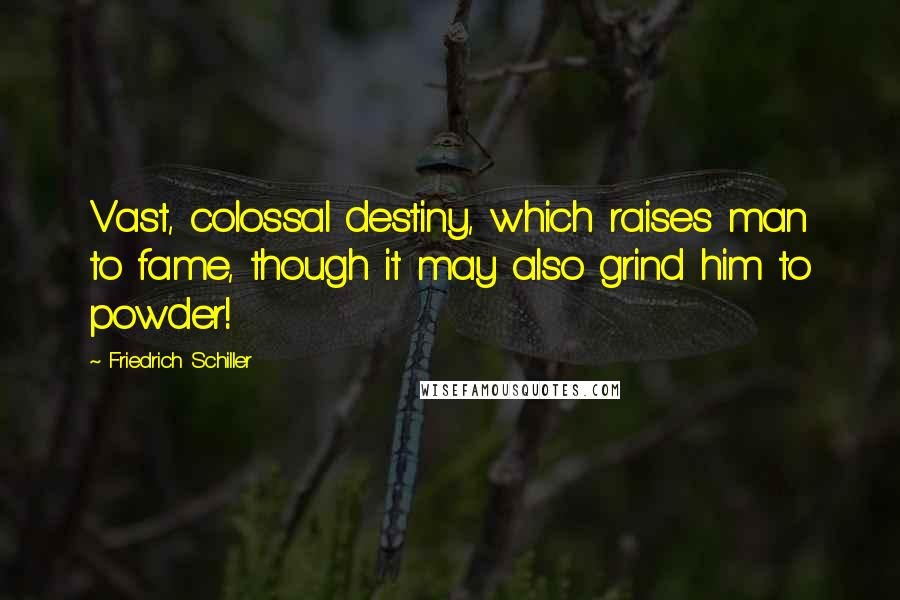 Friedrich Schiller Quotes: Vast, colossal destiny, which raises man to fame, though it may also grind him to powder!