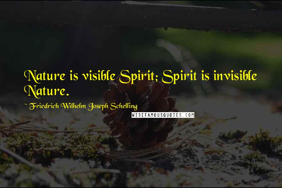 Friedrich Wilhelm Joseph Schelling Quotes: Nature is visible Spirit; Spirit is invisible Nature.