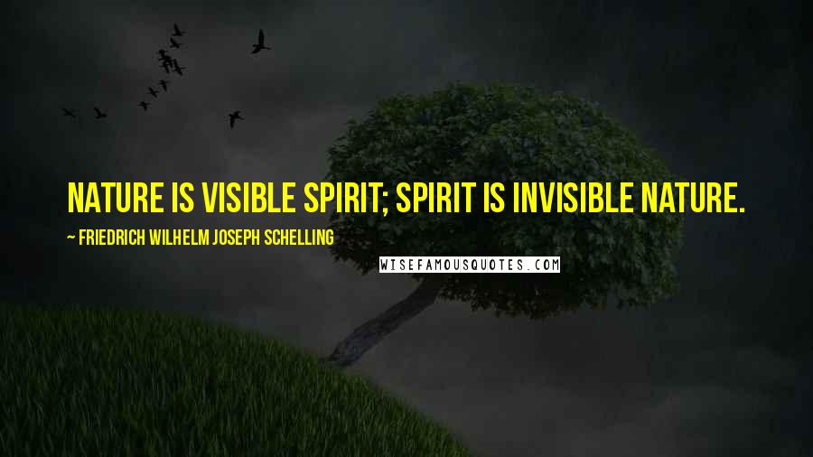 Friedrich Wilhelm Joseph Schelling Quotes: Nature is visible Spirit; Spirit is invisible Nature.