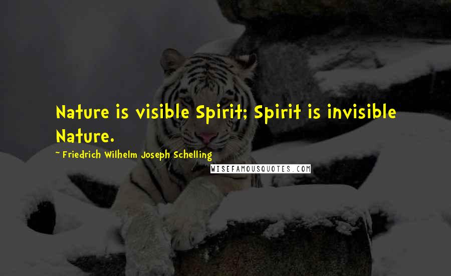 Friedrich Wilhelm Joseph Schelling Quotes: Nature is visible Spirit; Spirit is invisible Nature.