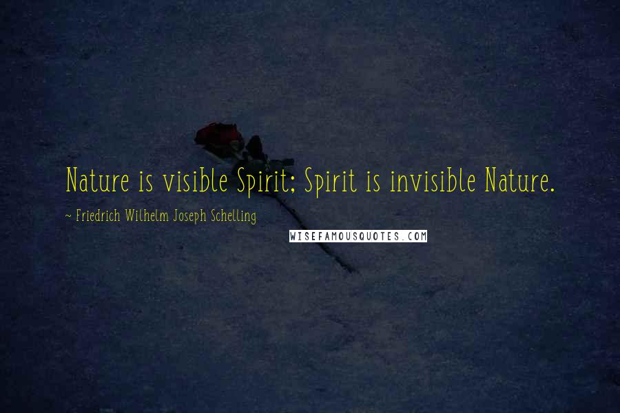 Friedrich Wilhelm Joseph Schelling Quotes: Nature is visible Spirit; Spirit is invisible Nature.