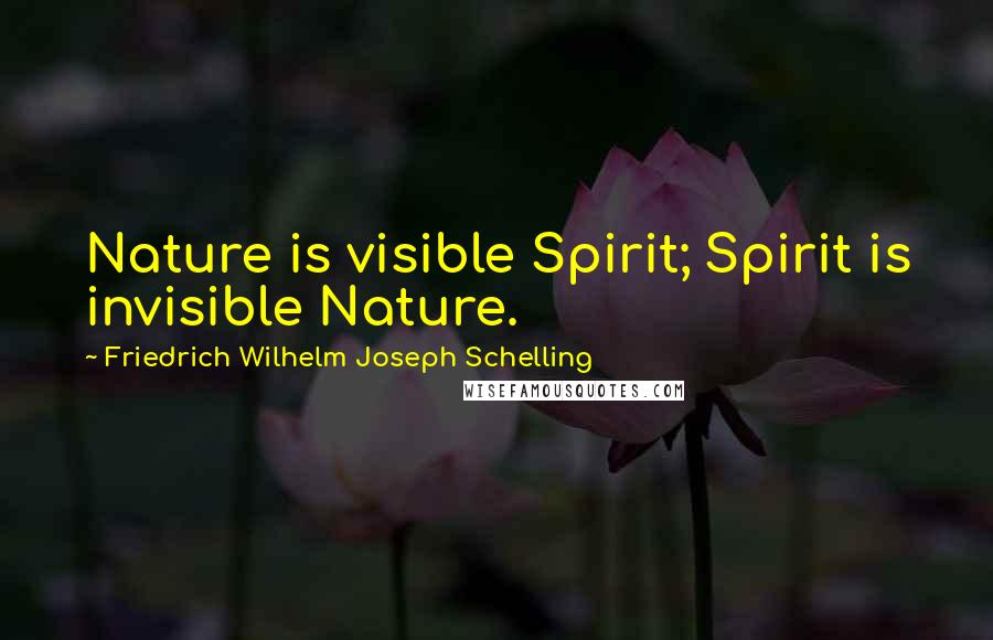 Friedrich Wilhelm Joseph Schelling Quotes: Nature is visible Spirit; Spirit is invisible Nature.