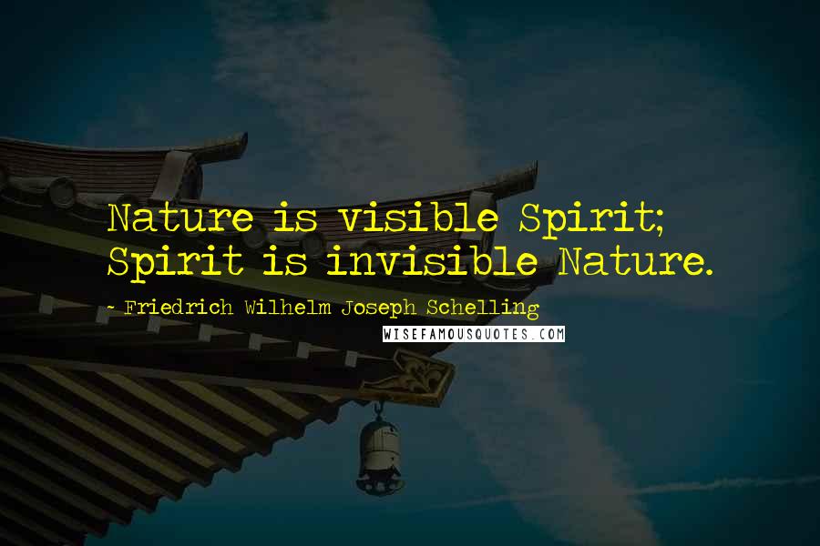 Friedrich Wilhelm Joseph Schelling Quotes: Nature is visible Spirit; Spirit is invisible Nature.