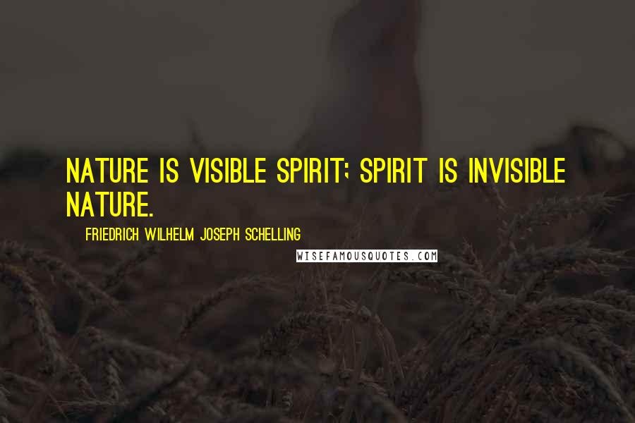 Friedrich Wilhelm Joseph Schelling Quotes: Nature is visible Spirit; Spirit is invisible Nature.