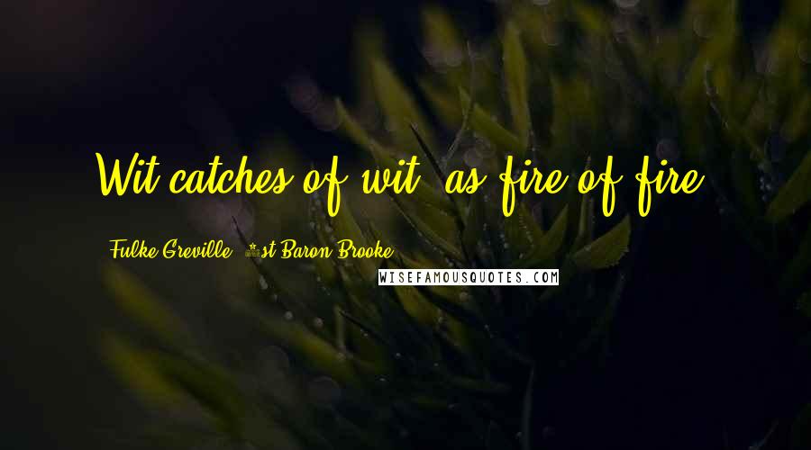 Fulke Greville, 1st Baron Brooke Quotes: Wit catches of wit, as fire of fire.