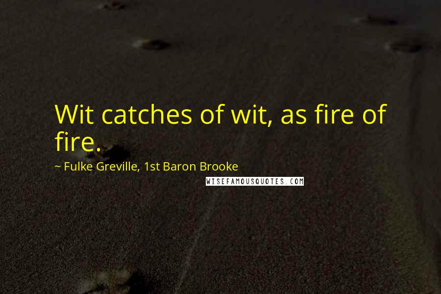 Fulke Greville, 1st Baron Brooke Quotes: Wit catches of wit, as fire of fire.