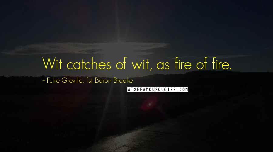 Fulke Greville, 1st Baron Brooke Quotes: Wit catches of wit, as fire of fire.