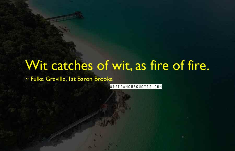 Fulke Greville, 1st Baron Brooke Quotes: Wit catches of wit, as fire of fire.