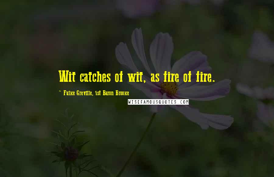 Fulke Greville, 1st Baron Brooke Quotes: Wit catches of wit, as fire of fire.