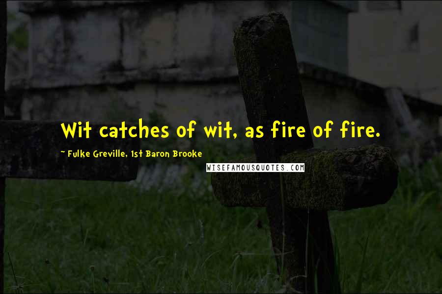 Fulke Greville, 1st Baron Brooke Quotes: Wit catches of wit, as fire of fire.