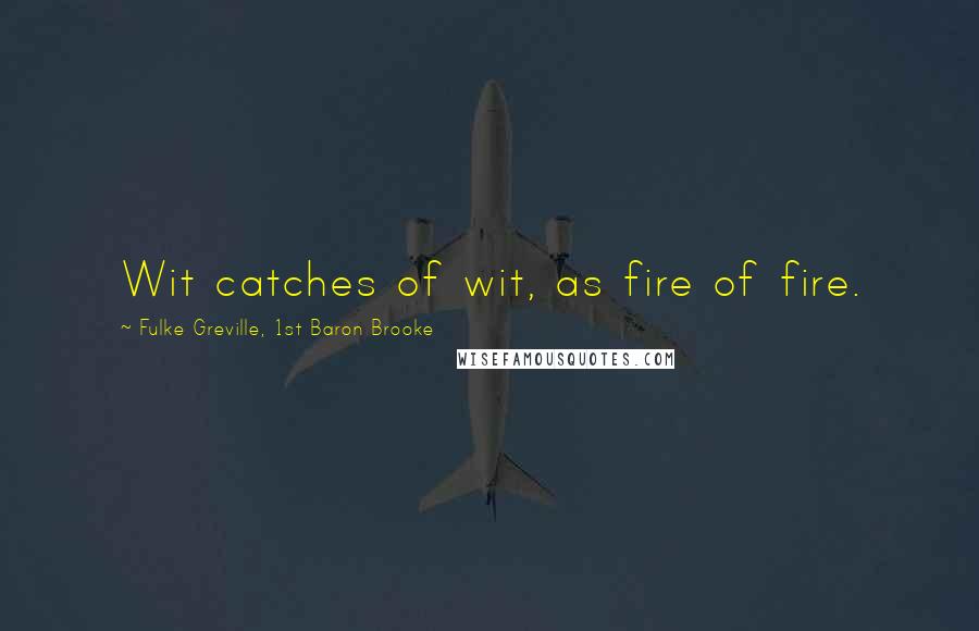 Fulke Greville, 1st Baron Brooke Quotes: Wit catches of wit, as fire of fire.