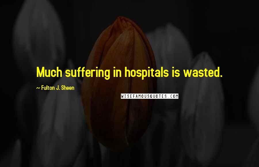 Fulton J. Sheen Quotes: Much suffering in hospitals is wasted.