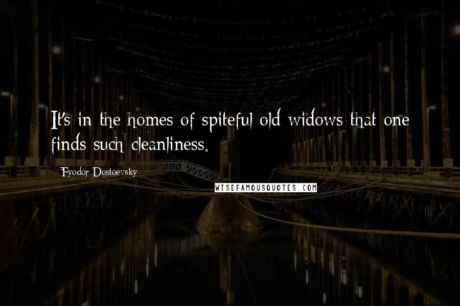 Fyodor Dostoevsky Quotes: It's in the homes of spiteful old widows that one finds such cleanliness.