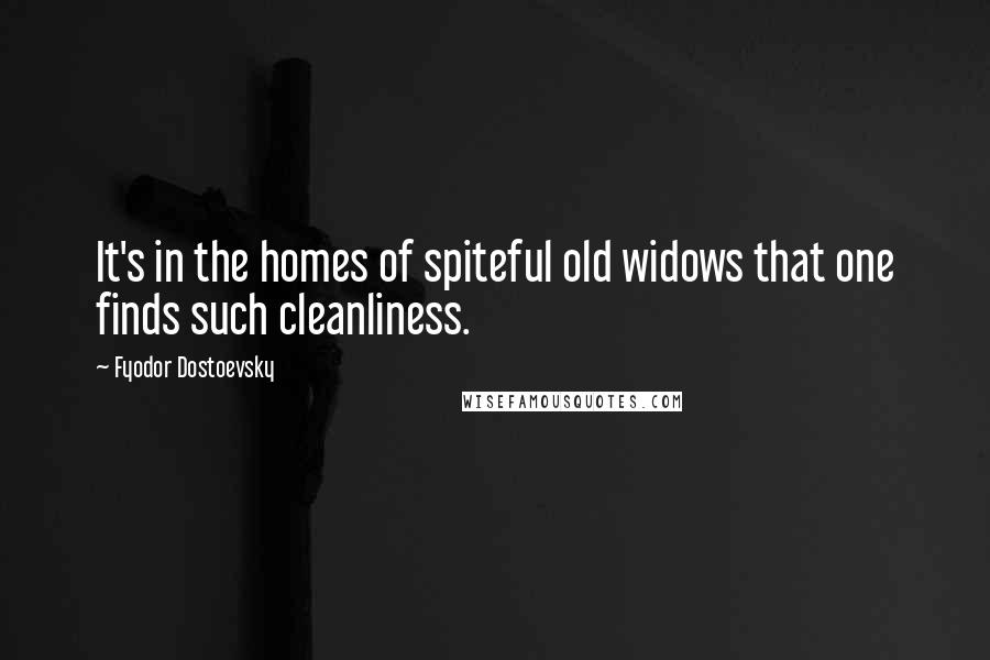 Fyodor Dostoevsky Quotes: It's in the homes of spiteful old widows that one finds such cleanliness.