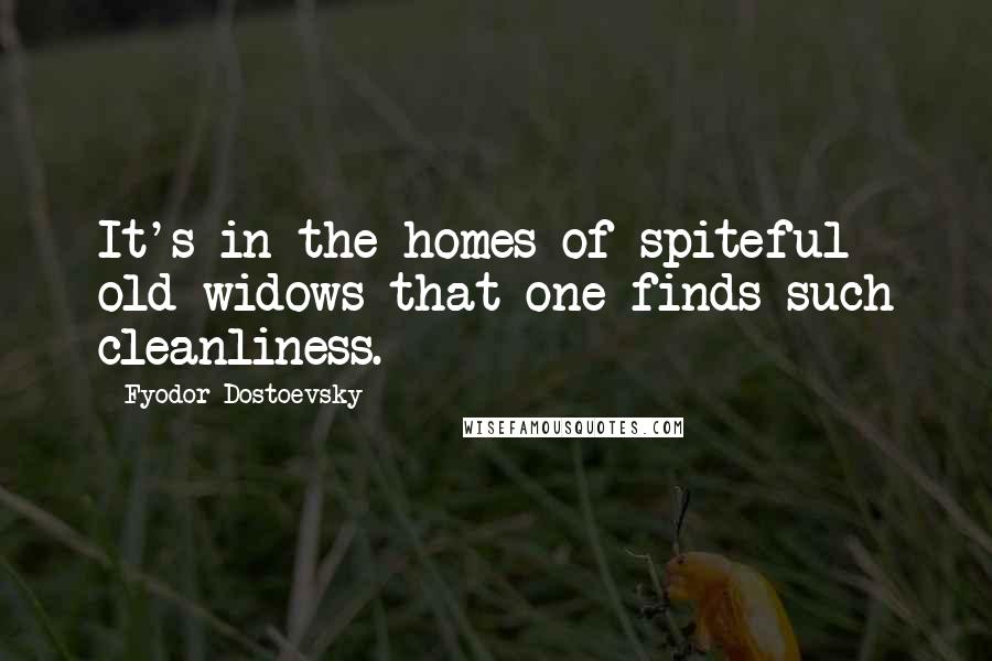 Fyodor Dostoevsky Quotes: It's in the homes of spiteful old widows that one finds such cleanliness.