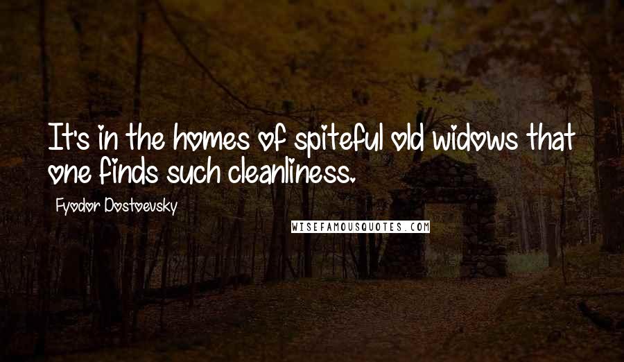 Fyodor Dostoevsky Quotes: It's in the homes of spiteful old widows that one finds such cleanliness.