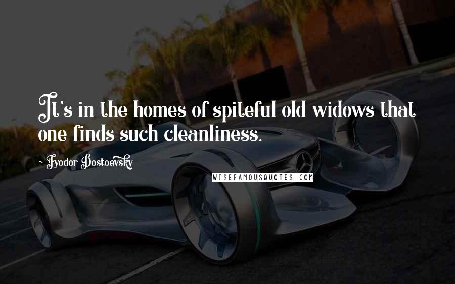 Fyodor Dostoevsky Quotes: It's in the homes of spiteful old widows that one finds such cleanliness.