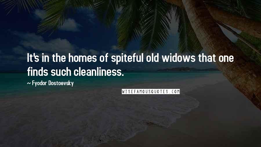 Fyodor Dostoevsky Quotes: It's in the homes of spiteful old widows that one finds such cleanliness.