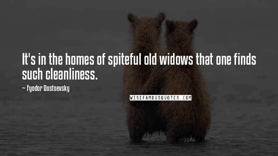 Fyodor Dostoevsky Quotes: It's in the homes of spiteful old widows that one finds such cleanliness.