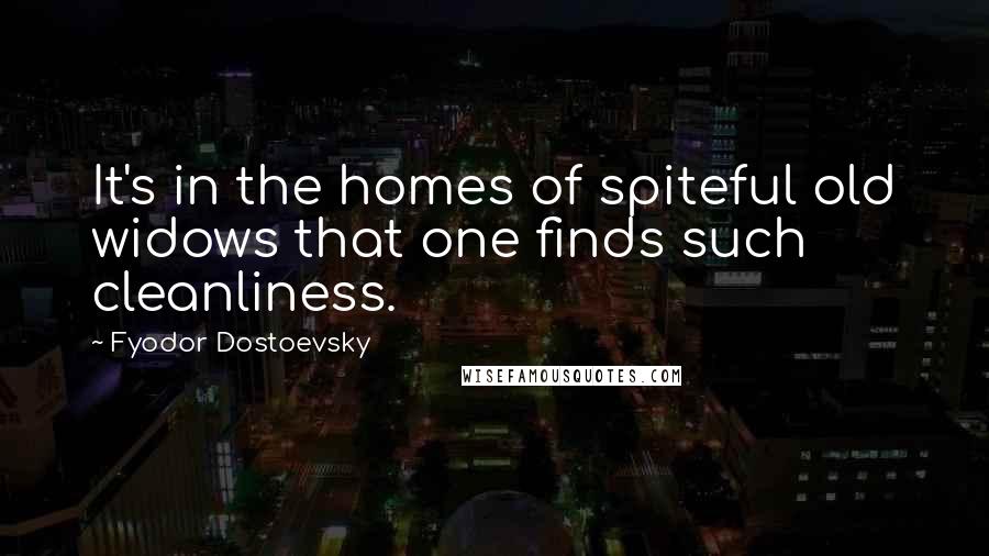 Fyodor Dostoevsky Quotes: It's in the homes of spiteful old widows that one finds such cleanliness.