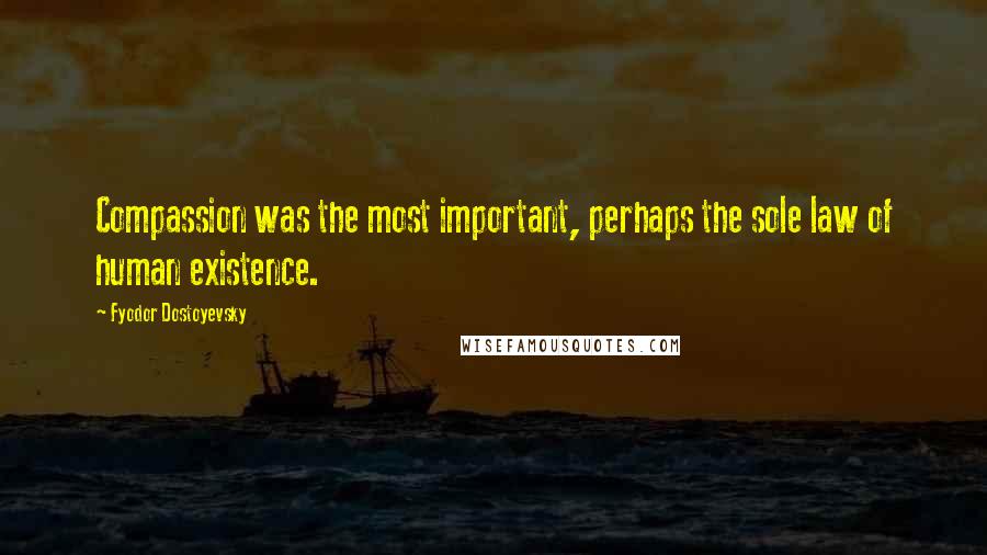 Fyodor Dostoyevsky Quotes: Compassion was the most important, perhaps the sole law of human existence.