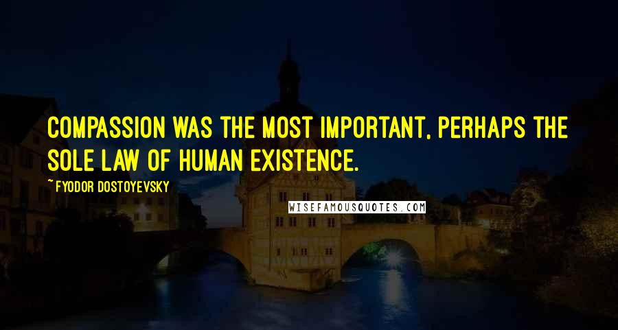 Fyodor Dostoyevsky Quotes: Compassion was the most important, perhaps the sole law of human existence.