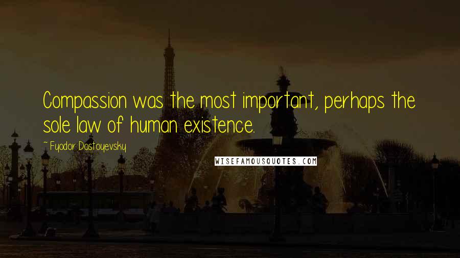 Fyodor Dostoyevsky Quotes: Compassion was the most important, perhaps the sole law of human existence.