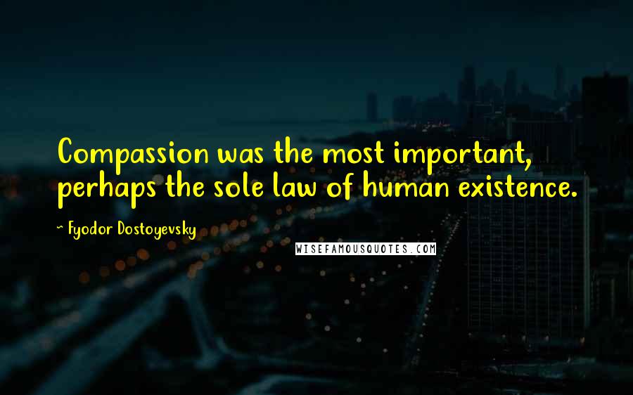 Fyodor Dostoyevsky Quotes: Compassion was the most important, perhaps the sole law of human existence.